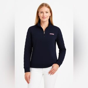Vineyard Vines Navy 1/4 Zip Quilted Pullover | XS